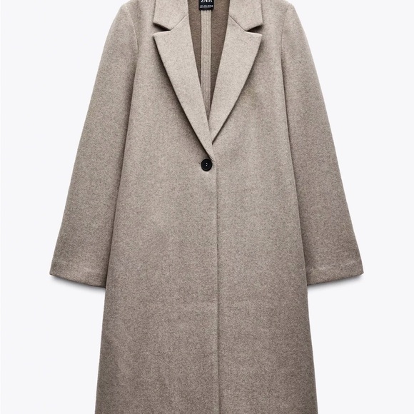 Zara Jackets & Blazers - Zara Taupe Single-Breasted Long Coat
